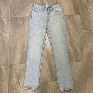 Madewell 100% Cotton High Rise Full Length Classic Straight Jeans
